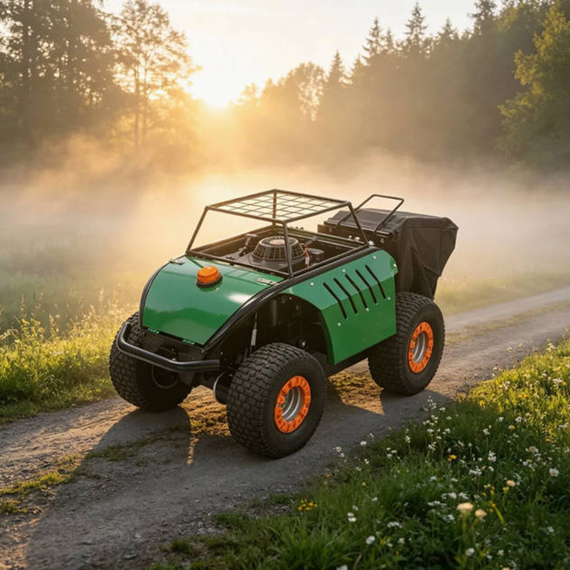 Hybrid Wheel Remote‑Control Mower With Grass Collection