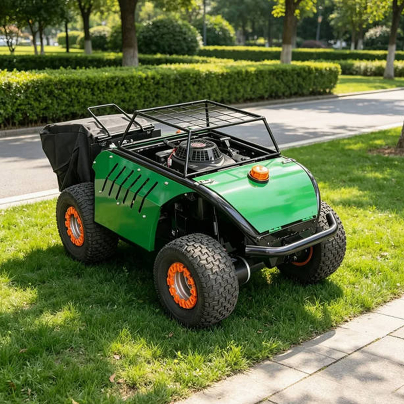Hybrid Wheel Remote‑Control Mower With Grass Collection