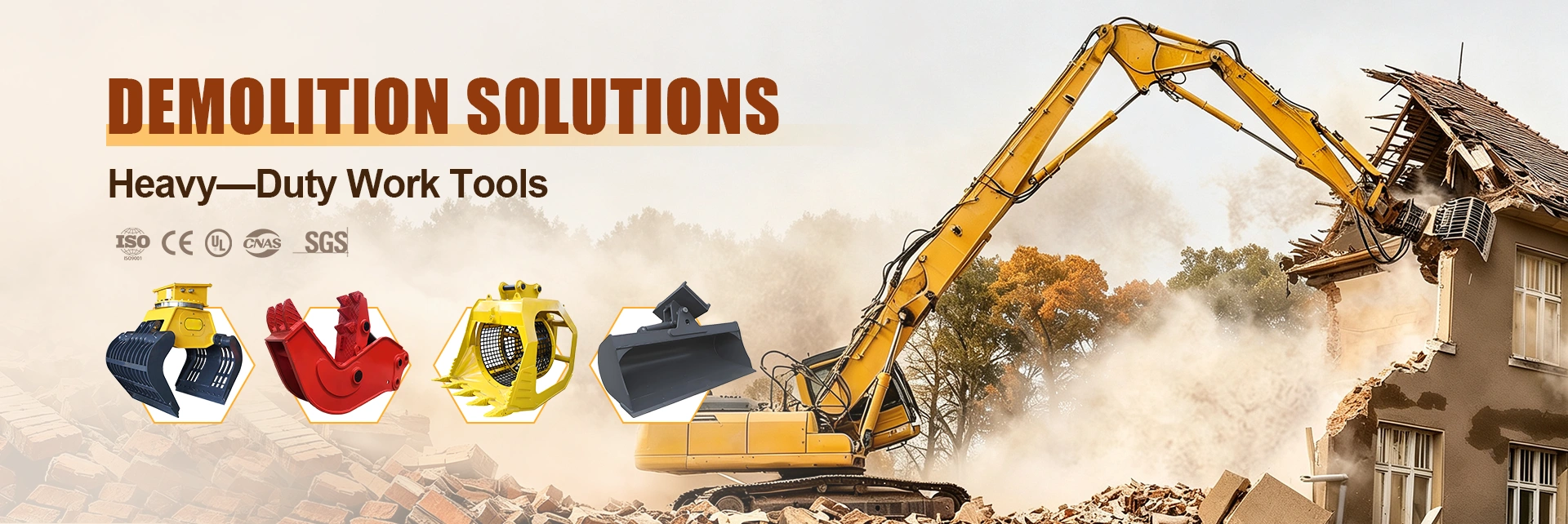 Heavy‑duty excavator hydraulic attachments for demolition work