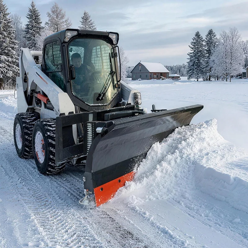 Snow Plow Attachment: Blade Material, Trip Edge and Floating Angle for Efficient Clearing