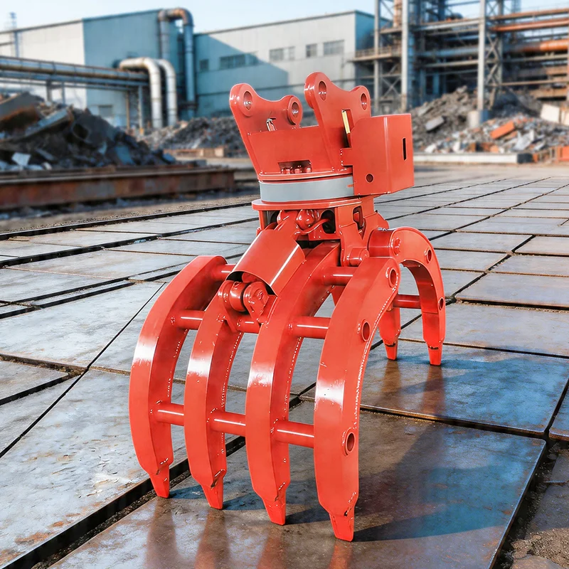 Steel Grapple for Excavators: Tine Configuration, Clamping Force and Scrap Yard Production